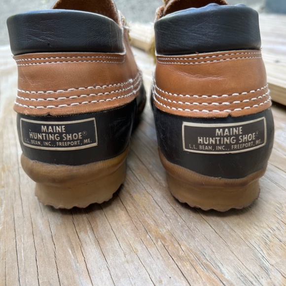 CLASSIC! LL Bean Maine Hunting Shoes 3 Eyelets EUC! Brown Size 7 - Picture 5 of 7